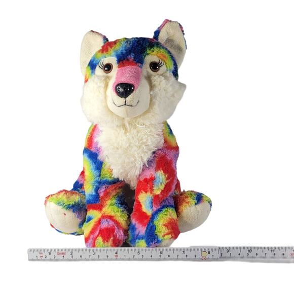 Fiesta Tie Dye Wolf Plush 10" Great Wolf Lodge Collectible Stuffed Animal - Picture 2 of 16